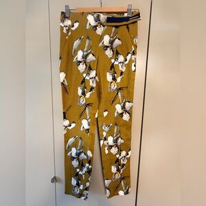 Zara Basic Mustard Floral Print Pants